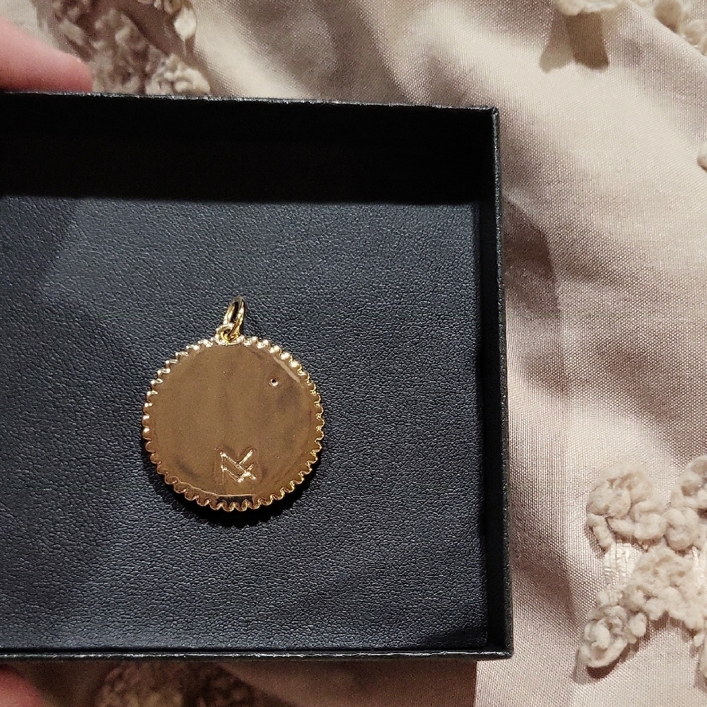 Majestic Gold Lion Medallion Charm - Picture 2 of 2